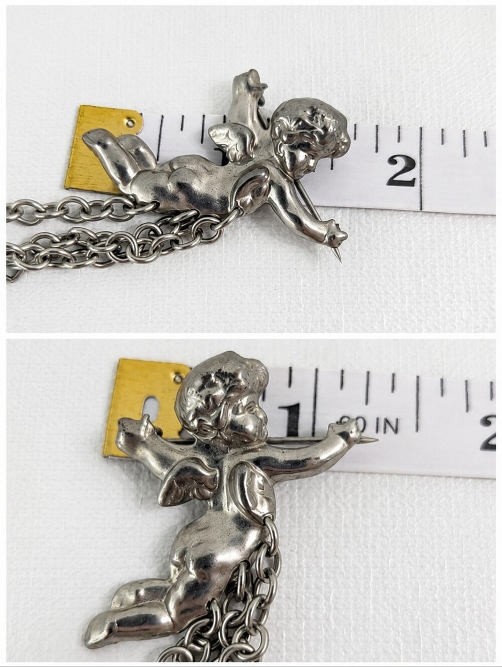 Silver-Tone Jewelry Bundle  Vintage Chatelaine Brooch Elephant Charm & Bracelet - Picture 9 of 13